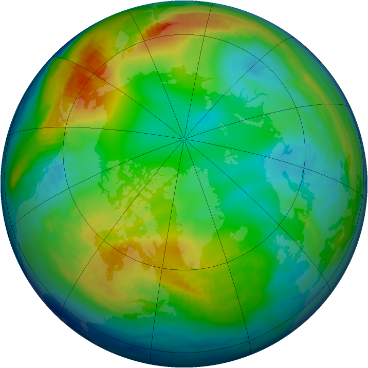 Arctic ozone map for 04 December 1984